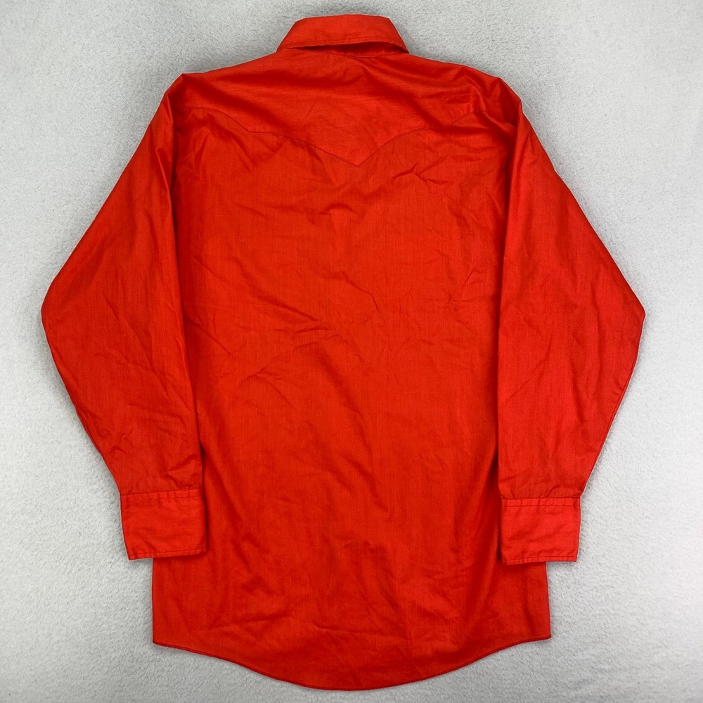 VTG 70s Dickson-Jenkins Snap Shirt Mens Large Red Long Sleeve Western Cowboy - Picture 4 of 10